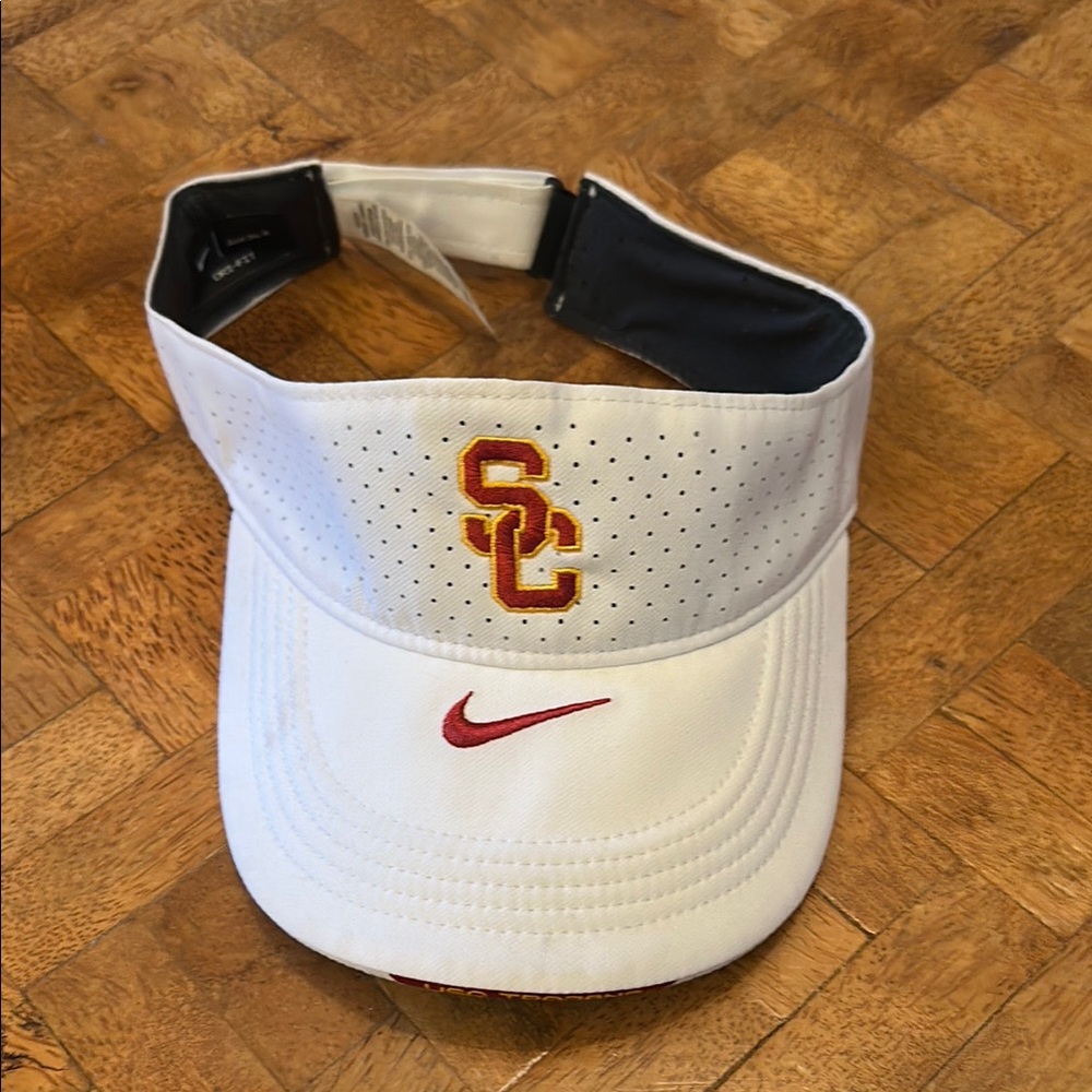 Nike White Visor with USC Logo